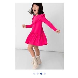 Pink Ruffle Long Sleeve Dress